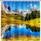ANHOPE Natur Landschaft Wald Berg See Duschvorhang Wasserdicht Anti-schimmel Polyester Stoff Duschvorhänge 180 x 180 cm Shower Curtains Waschbar Bad Vorhäng für Badzimmer mit 12 Haken