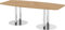 Bümö Konferenztisch oval 220x103 cm großer Besprechungstisch in Asteiche, Besprechungstisch mit Chromsäulen, Meetingtisch für 8 Personen, XXL-Tisch für Besprechungsraum & Meeting