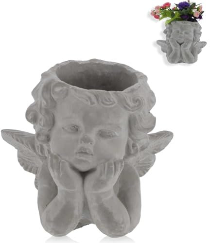 HERCHR Divertente fioriera a forma di Testa d'Angelo, Antico Pianta Vaso in Cemento Decorazione, Volto Fioriera Vaso Per Piante Grasse per Interni ed Esterni, stile classico Vaso per piante