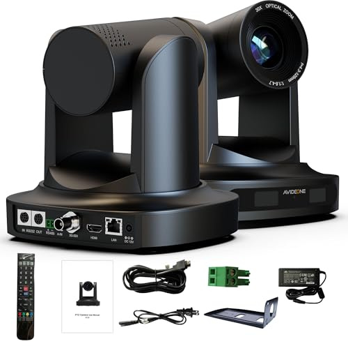 AVIDEONE PTZ Camera 20X/30X Optical Zoom with HDMI SDI 1080P 60Fps RS232 RS485 IP Live Streaming (PTZ-30XPB)