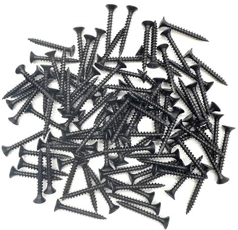 100 PCS Black Wood Screws (5mm x 40mm) Double Countersunk Multi Purpose Organic Woodscrews