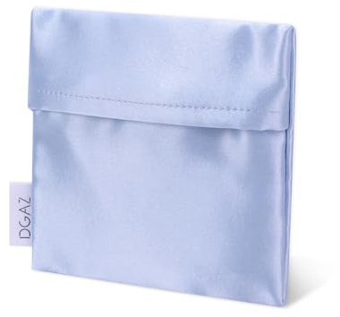 DGAZ Menstruationstasche Damen, Seiden Mini Kosmetiktasche, Celeste | Hochwertiger Satin, Elegantes Design