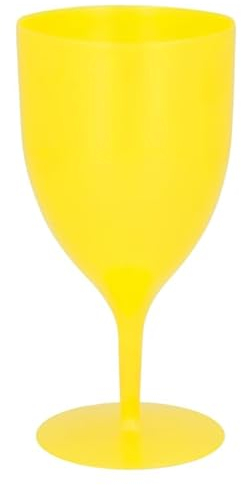 Struts Yellow Party Cup Reusable Plastic Wine Glass 350ml