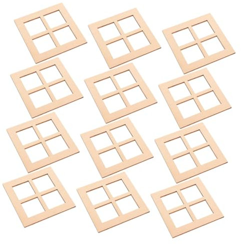 Milisten 30 Pcs Doll House Window Decorations Miniature Dollhouse Furniture Dollhouse Building Supplies Miniature Dolls Furniture Mini House Accessories Dollhouse Window Model Wooden
