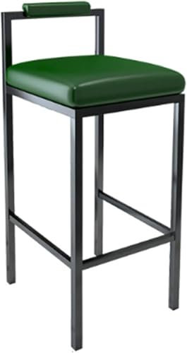 DZYHFCO Grüne Metall-Barhocker mit Rückenlehne und Fußstütze, PU-Leder-Thekenstühle für Küche, Insel und Esszimmer (Grün, Sitzhöhe 55 cm)