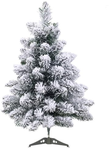 Árbol de Navidad Artificial, árbol de Navidad nevado de 23.6 Pulgadas Árbol de Navidad con esmerza Artificial con 60 Ramas de Efecto nevado de Pino nevado con Nieve con Soporte de Metal para la Decor