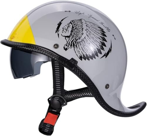GKCEGHKS Mezzo Elmetto Moto retrò ECE Omologato Casco A Scodella Scooter Motorino Aperto Caschi da Moto retrò Casco Scodella Mezzo Casco Scooter Crociera Bicicletta Casco Scooter