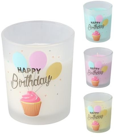 Focenat 4 Stück Duftkerzen im Glas,Duftkerzen Geburtstag,Duftkerze Set kleine,Duftkerze im Glas Geschenk,Soja kerzen,Sojawachs Kerze,Geburtstagsgeschenk für Frauen,für Weihnachten,Geburtstag,Muttertag