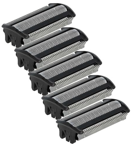 vhbw 5x Ersatz-Scherköpfe kompatibel mit Philips BodyGroom S3000 BG30xx, BG3010 Elektrorasierer, Schwarz Silber