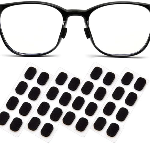 ZUWIJEQ 40 paires de coussinets de nez adhésifs en mousse, Adhésif Coussinet Nez Lunette,plaquettes antidérapantes en mousse douce de 1,5mm, pour un confort optimal avec la plupart de lunettes