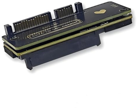 Qerwsdty Adaptateur de carte d'extension SATA vers SAS, 6 Gbit/s, SATA (7 et 15), 22 broches mâle vers SAS 29 broches, carte d'extension pour 2,5 et 3,5