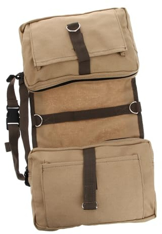 Hohopeti Hunderucksack Satteltasche Aus Canvas Mit Verstellbaren Bauchgurten Für Wandern Camping Reisen Mittelgroße Und Große Hunde Khaki