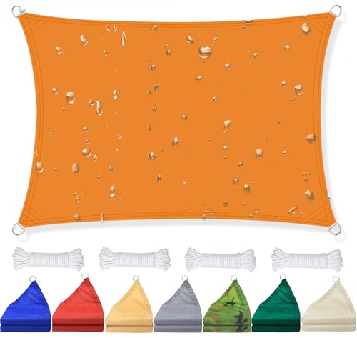 ZHJSHOU 1m x 1m Wasserdichtes Sonnensegel, 95% UV-Schutz, für Garten, Balkon oder Terrasse, mit Seil