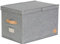 LOVE IT STORE IT Premium Aufbewahrungsbox mit Deckel XL - Aus Leinen Stoff - Beschriftungsfeld - Verstärkt mit Holz - Extra groß und stabil - Grau - 50x33x32 cm