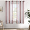 EMEMA Kurz Vorhänge mit Ösen Altrosa-Weiss Streifen Voile Gardinen Moderner Wohnzimmer 2er Set Stores Schals mit Ösenschal Halbtransparent Dekorieren Schlafzimmer Vorhang 140x160cm