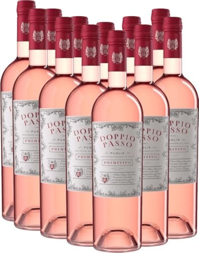 Doppio Passo Rosato Puglia IGT CVCB Roséwein 12 x 0,75l VINELLO - 12 x Weinpaket inkl. kostenlosem VINELLO.weinausgießer