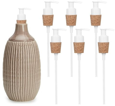 6 pezzi pompa distributore di sapone, coperchio per pompa dispenser di sapone in vetro, facile da premere sostituzione per bottiglie, progetto indispensabile fai da te, ricambio durevole ed elegante