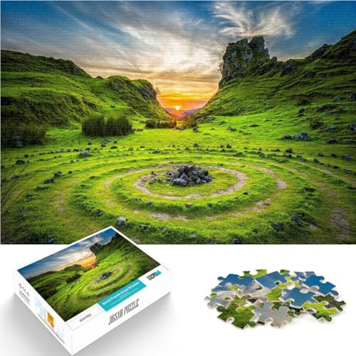 1000-Teile-Puzzle für Erwachsene Isle of Skye Schottland Stadt Aus Karton ab 14 Jahren Wanddekoration Weihnachtsgeburtstagsgeschenk。Größe：38x52cm/14.9x20.4Zoll