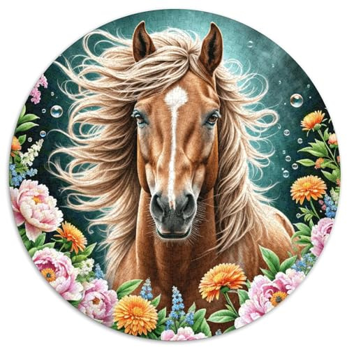 1000 Teile Pferd Puzzle Für Jugendliche Und Erwachsene Geschicklichkeitsspiel Pferd Pfingstrose Puzzles Aus Karton Wohndekoration Geschenkideen 1000pcs (67.5x67.5cm)