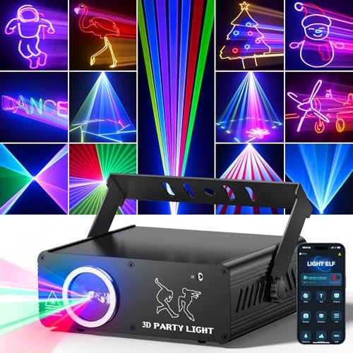 Ehaho Discolicht Partylicht mit Bluetooth App Steuerung L2400 | 3D DIY Animation DJ Licht | Benutzerdefinierte Muster & Textbearbeitung | Stroboskop Bühnenlicht mit DMX 512 für Party, Bar, Club, Show