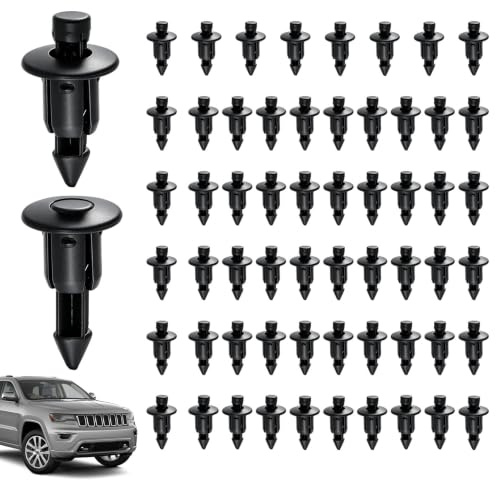 Rivet Plastique 6mm Clips de Fixation Universels pour Voiture et Moto,60 Pièces Pinces de Carénage en Plastique Noir pour Panneaux de Porte et Pare-chocs