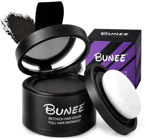 Negro Hairline Powder, 4g Retocador de Raíces en Polvo Para Mujeres y Hombres, Resistente al Agua y al Sudor, Cubre Áreas De Cabello Fino Adecuado para Maquillaje Estilo de Cabello