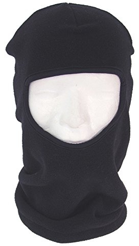 MFH 10908 Balaclava Skimaske Sturmhaube 1 Loch schwarz Polyester-Fleece verschiedene Farben (Schwarz)