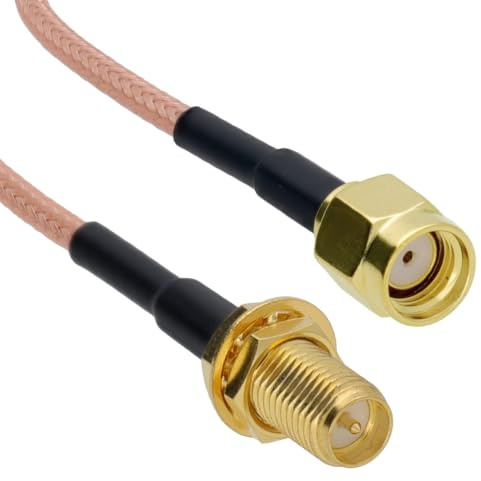 kenable WiFi Antenna Extension Cable RP-SMA Male to Female 2.4GHz Wireless Router Lead Clear 2.5m