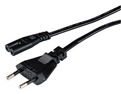 Hama Câble d'alimentation secteur bipolaire (câble de longueur 1,50 m, prise euro 8, pour connecter divers appareils tels les consoles de jeux, les rasoirs) Noir
