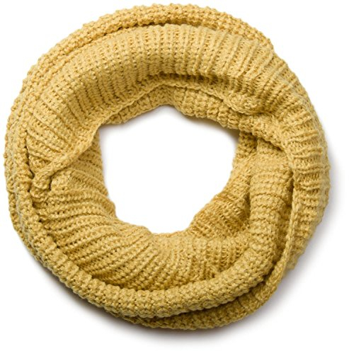 styleBREAKER Unisex Feinstrick Schal, einfarbiger Loop Schlauchschal, Feinripp Winter Strickschal, Loopschal 01018112, Farbe:Senf
