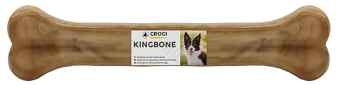 Croci King Bone - Osso per cani sfuso, Snack premio masticativo per cani in pelle bovina naturale, dental stick per la pulizia dei denti, 15 cm - 75 g