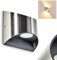 LED Außenwandleuchte Vano, Wandlampe aus Metall/Glas in Nickel-matt, Gartenbeleuchtung 2 x 3 Watt, 660 Lumen, 3000 Kelvin (warmweiß), moderne Wandleuchte mit Up&Down-Effekt, IP44