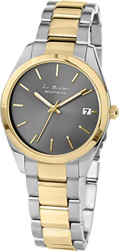 JACQUES LEMANS Damenuhr La Passion Metallband massiv Edelstahl ip-Gold/Bicolor LP-132G