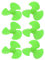 sourcing map 6pcs Plastic 3 Vanes Propeller 30mm Diameter Green for RC Boat Airplane