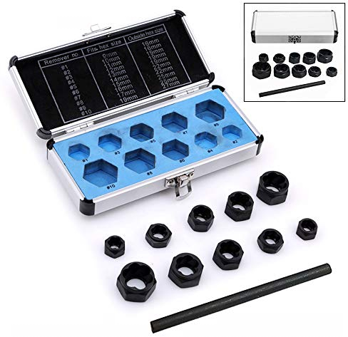 Xrten 11 Pezzi Rimozione Dado,Dado danneggiato Vite Remover Estrattore Set Socket Tools