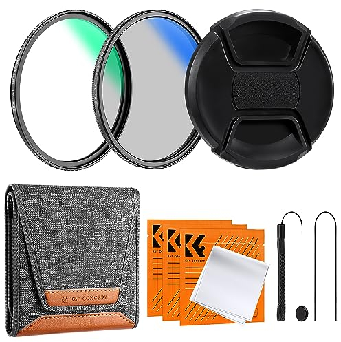 K&F Concept Nano K-Serie Filter Set 55mm UV Filter,Polfilter (CPL),Objektivdeckel& Aufbewahrungstasche