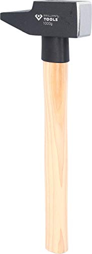 BRILLIANT TOOLS BT077100 Marteau rivoir avec manche Hickory, 1000 g, forme française [Powered by KS TOOLS]