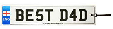 England - Best Dad Number Plate Car Air Freshener (Fun Birthday/Father's Day/Xmas Christmas Stocking Filler/Secret Santa/Novelty Scented Gift)