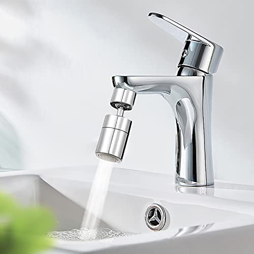 Schwenkbarer Wasserhahn Strahlregler,Wassersparender Siebstrahlregler Wasserhahn Luftsprudler 22mm Innengewinde und 24mm Außengewinde Adapt für Küche/Bad Wasserhahn Aufsatz