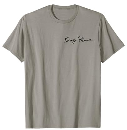 Dog Mom Wardrobe Hunde Mom Design T-Shirt, Damen (Dog Mom), Grau, S, Kurzarm, Klassische Passform, Klassisch, Crew-Ausschnitt, Unisex, T-Shirt, Hundeliebhaber, Hundebesitzer