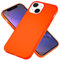 Kaliroo Bunte Silikonhülle kompatibel mit iPhone 13 Hülle, Neon Farbig Leuchtend Weich Gummiert rutschfest Dünn, Soft Case Silikon Gel Handyhülle Einfarbig, Slim Cover Schutzhülle Etui, Farbe:Orange