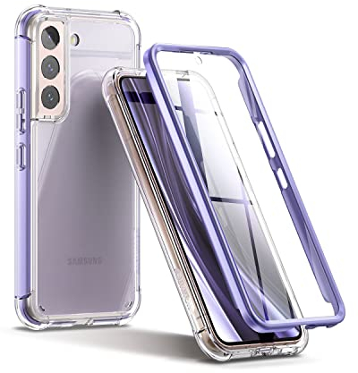 SURITCH Custodia per Samsung Galaxy S22 Trasparente Cover Antiurto 360 Gradi [Ultra Hybrid] Silicone TPU Bumper e PC Pannello Posteriore,pienoProtezione Per Samsung Galaxy S22-Viola