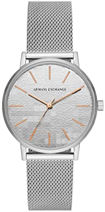 Armani Exchange Orologio Analogico al Quarzo Donna con Cinturino in Acciaio Inossidabile AX5583