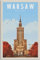 RuiChuangKeJi Poster Kunstwerke 50x70cm Kein Rahmen Warschau Polen Vintage Reiseposter Wanddekoration Poster Kunst Malerei Poster Dekorative Leinwanddruck Poster