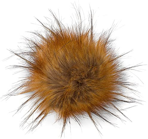 styleBREAKER Kunstfell Bommel für Mützen und Beanies, Fake Fur, Winter Fellbommel 04024161, Farbe:Beige-Braun-Schwarz