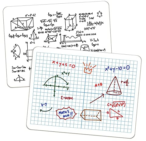 XY Axis Graph Dry Erase Board, 9 x 12 Double-Sided Coordinate Grid Whiteboard, Math Manipulatives for Students, Classroom and Home, Small Dry Erase White Board
