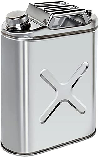 Portable 5L, 10L Réservoirs de Carburant 304 Bidons d'essence en Acier Inoxydable Support de Voiture Moto Jerrycan Bidon d'essence Conteneur d'huile d'essence Bidon de Carburant