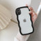 UEEBAI Hülle für iPhone X/XS, Niedliche lockige Wellen Rahmenform Silikon Stoßfeste Handyhülle, Crystal Clear Case mit Anti-Kratzen Schutzhülle TPU Bumper Case Cover - Schwarz