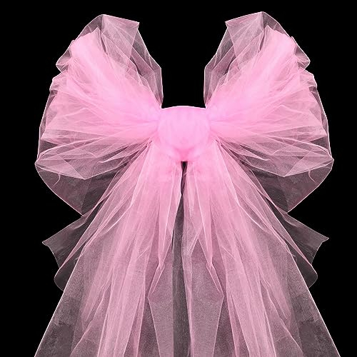 Rouleau de Tulle Blanc Mariage Tulle Ruban Rouleau Tissu, 48cm*10m Rouleau Tulle pour Décoration De Mariage Favors Tulle pour Bricolage Tutu Jupe Mariage Anniversaires Emballages Artisanat (Rose)