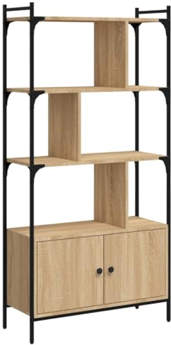 vidaXL Bibliothèque avec Portes Chêne Sonoma 76,5x30x154,5 cm Bois d'ingénierie
